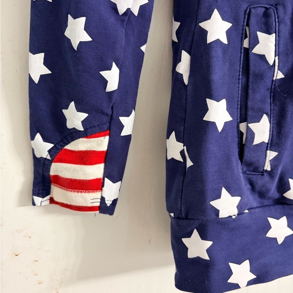 America Navy Blue Star Print Women's Hoodie - Picture 2 of 8